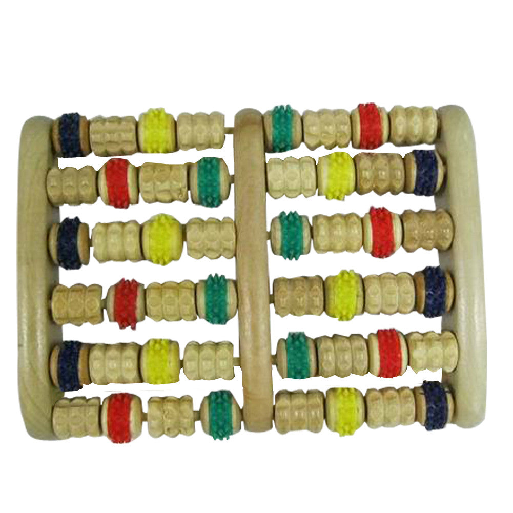 5 Rows Wooden Foot Massager Roller Massage Feet Reflexology Relax Relief Massager Health Care Massage & Relaxation