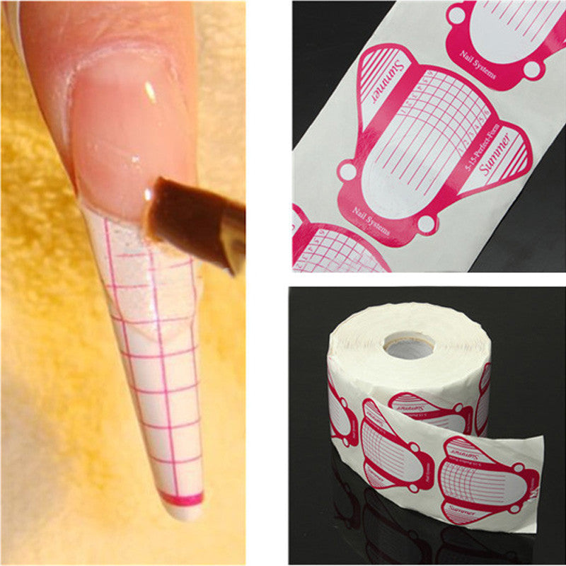500Pcs/roll Professional Nail Form Sticker UV Gel Nail Art Tip Extension Guide Tools for Salon Nails Care Transparent