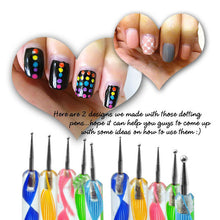 5PCS Nail Art Tool Dotting Painting Marbleizing Pen Double End