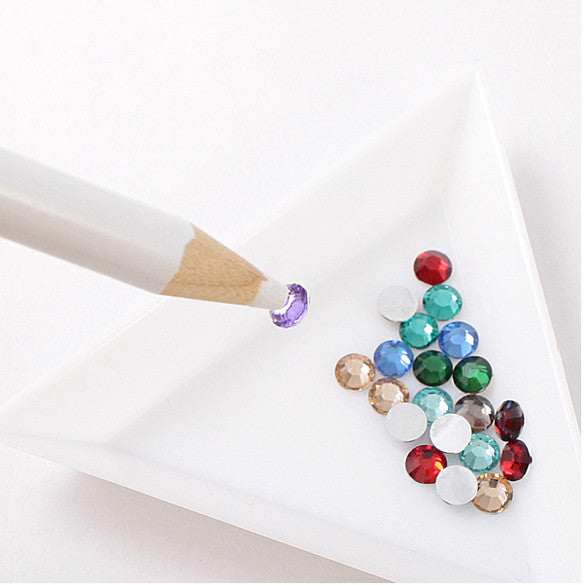 5PCS White Nail Art Rhinestones Gems Picking 3D Design Painter Pencils