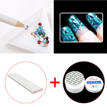 5PCS White Rhinestones Gems Picking 3D Painter Pencils + UV Gel Nail UV Builder Gel Nail Art Manicure Tips Glue