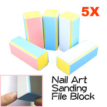 5X Nail Art Tips Buffer Buffing Sanding Block Files