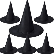 6Pcs/lot Adult Womens Men Holloween Costumes Witch Hats Black Hat For Halloween Costume Accessories Cap