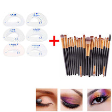 6pcs Eyebrow Stencils Eyeshadow Models Card Auxiliary Tools + 20PCS Make Up Brushes Mascara Lip Makeup Brush Set