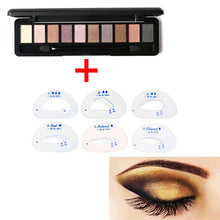 6pcs Eyebrow Stencils Eyeshadow Models Card Auxiliary Tools + Eye Shadow Makeup Shimmer Matte Eyeshadow Palette Set