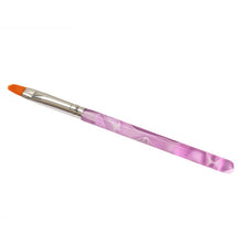 7PCS Acrylic UV Gel Nail Art Tips Painting Brush Pen Builder Handle Tool Purple handle