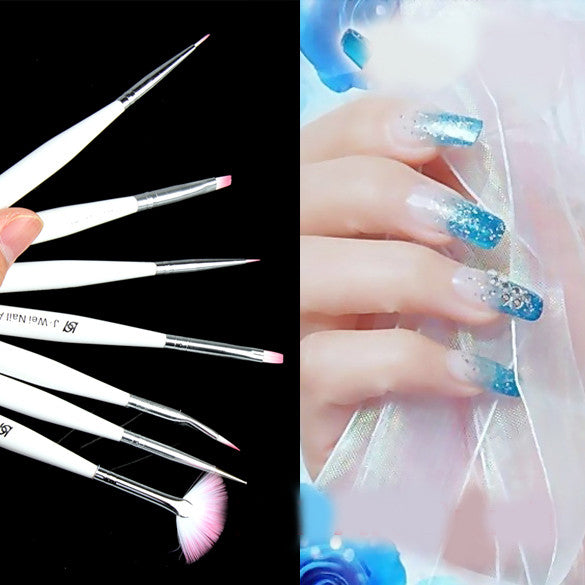7pcs Nail Art Tips Gel Design Painting Pen Polish Brushes Drawing Tips Set