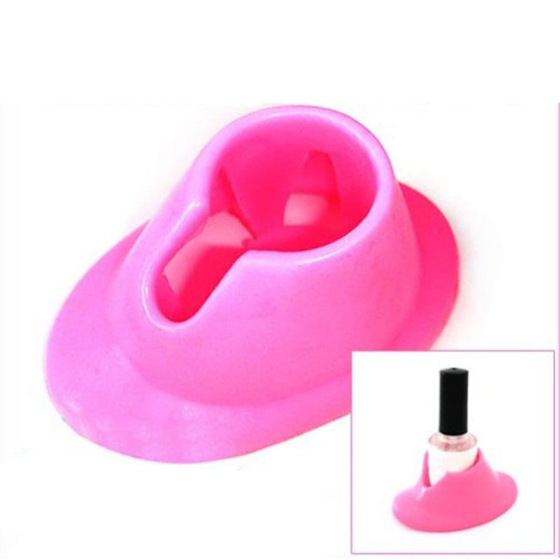8.9cm x 5.6cm x 4cm Lots 2 Pro Pink Rubber Bottle Holder For Nail Art Varnish Polish Seat Professional Nail Art Tool Anne