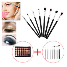 8PCS Make Up Brushes Set + 28 Color Neutral Warm Eyeshadow Palette Eye Shadow Make Up Kit
