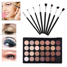 8PCS Make Up Brushes Set + 28 Color Neutral Warm Eyeshadow Palette Eye Shadow Make Up Kit