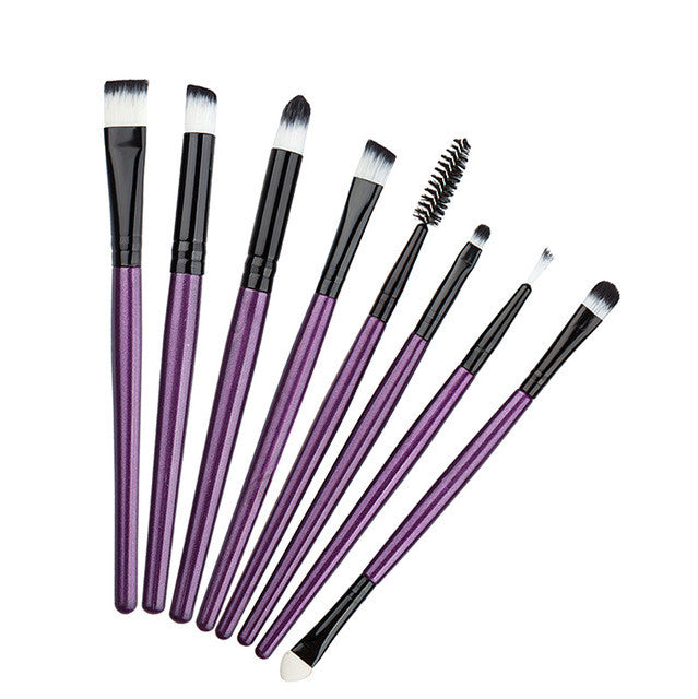 8Pcs Professional Eye Makeup Brushes Set Cosmetics Eyeliner Eyeshadow Eyelash Eyebow Flat Brush Make Up Tools kits