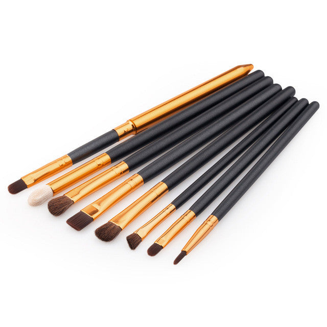8Pcs/set Professional Eye Brushes Set Eyeliner Shadow Blend Pencil Makeup Brush 2 Colors