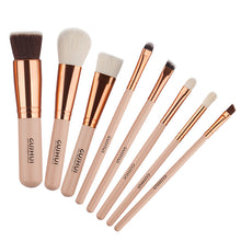 8pcs New Bamboo Handle Brush Set Pro Makeup Brushes Foundation Powder Blush Eyeshadow Blend Makeup Tool