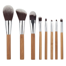 8pcs New Makeup Brush Blusher Eye Shadow Brushes Cosmetic Tools Bamboo Handle Brush Set