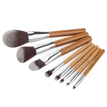 8pcs New Makeup Brush Blusher Eye Shadow Brushes Cosmetic Tools Bamboo Handle Brush Set