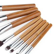 8pcs New Makeup Brush Blusher Eye Shadow Brushes Cosmetic Tools Bamboo Handle Brush Set