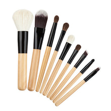 9pcs Professional Set Wool Cosmetics Makeup Tools Eyeshadow Lip Foundation Brush