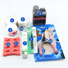 Acrylic Powder Liquid Brush Glitter Clipper Primer File Nail Art Tips Tools 28 in 1 Set