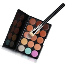 Add fresh color to your face 15 Color Concealer Palette + Makeup Brush + Sponge Puff Makeup Contour Palette Anne