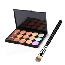 Add fresh color to your face 15 Color Concealer Palette + Makeup Brush + Sponge Puff Makeup Contour Palette Anne