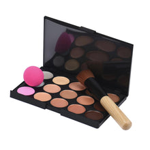 Add fresh color to your face 15 Colors Makeup Concealer Contour Palette + Water Sponge Puff + Makeup Brush Anne