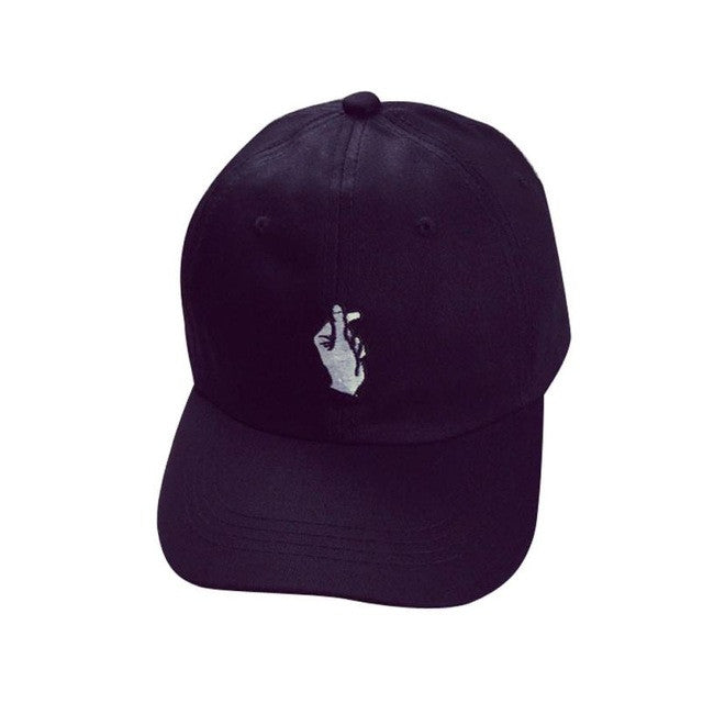Adjustable Snapback Curved Eaves Finger Snap Pattern Baseball Cap Hip-Hop Rock Hat Casquette #2415