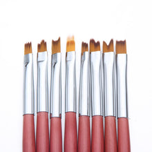 Anti-slip handle, soft hair 8Pcs Nail Art Liner Brush Drawing Pen Wooden Handle Manicure Tool Anne