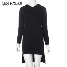 Autumn 2016 Women Hooded Sweatshirt Dress Loose Casual Long Sleeve Irregular Pullover Pockets Vestidos Casuales De Mujer#C818