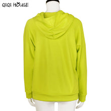 Autumn 2016 Women Velvet Hooded Sweatershirt Fluorescent Green Unsix Long Sleeve Print Letter Blouse Chandal Mujer Completo#A910