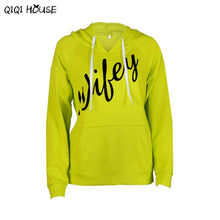 Autumn 2016 Women Velvet Hooded Sweatershirt Fluorescent Green Unsix Long Sleeve Print Letter Blouse Chandal Mujer Completo#A910