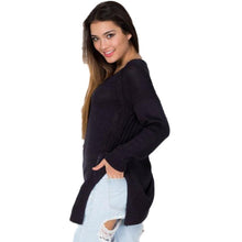 Autumn And Spring Fahsion 2016 Women Pullover V Neck Long Sleeve Knitted Size Split Long Tops Sweater Loose Casual WOmen Sweater