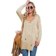 Autumn And Spring Fahsion 2016 Women Pullover V Neck Long Sleeve Knitted Size Split Long Tops Sweater Loose Casual WOmen Sweater