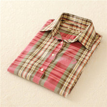 Autumn Female Plaid Blouses Long Sleeve Fashion Blusas Femininas Tops Turn-down Collar Shirt With Button 71639