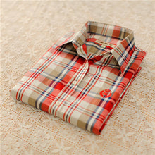 Autumn Female Plaid Blouses Long Sleeve Fashion Blusas Femininas Tops Turn-down Collar Shirt With Button 71639