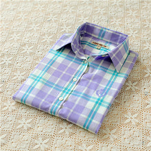 Autumn Female Plaid Blouses Long Sleeve Fashion Blusas Femininas Tops Turn-down Collar Shirt With Button 71639