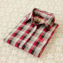 Autumn Female Plaid Blouses Long Sleeve Fashion Blusas Femininas Tops Turn-down Collar Shirt With Button 71639