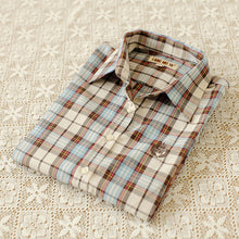 Autumn Female Plaid Blouses Long Sleeve Fashion Blusas Femininas Tops Turn-down Collar Shirt With Button 71639
