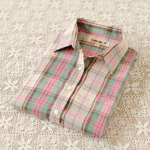 Autumn Female Plaid Blouses Long Sleeve Fashion Blusas Femininas Tops Turn-down Collar Shirt With Button 71639