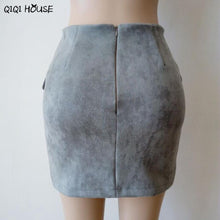 Autumn Skirts Womens Cross Bandage Suede Fabric Mini Skirt Slim Seamless Stretch Tight Elegant Skirt Saia Longa#C907