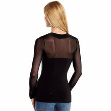 Autumn Spring 2016 Women Sexy Tops Balck Backless Net Yarn Patchwork Long Sleeve T-Shirt Fmeale Tee Tops Women Clothing