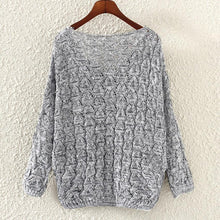 Autumn Spring 2016 Women's Hollow Out Pullovers Loose Bat Long Sleeve Casual V Collar Sweater Women Pull Femmes