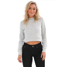 Autumn Spring Tops 2016 Grey Pink Long Sleeve T-shirt Women Side Cross Bandage Short Pullovers Tops Women Girls