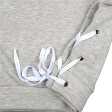 Autumn Spring Tops 2016 Grey Pink Long Sleeve T-shirt Women Side Cross Bandage Short Pullovers Tops Women Girls