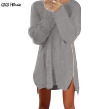 Autumn Winter Sweater Zipper Long Sleeve Loose Kintted Women Outwear Basic Pullovers Winterkleding Vrouwen Sweter Mujer#A125