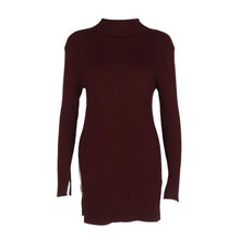 Autumn Winter SweatersTops Women 2016 Side Split knitted Sweaters Women 2016 Turtleneck Long Sleeve Slim jumpers Pull Femme