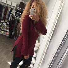 Autumn Winter SweatersTops Women 2016 Side Split knitted Sweaters Women 2016 Turtleneck Long Sleeve Slim jumpers Pull Femme