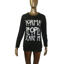 Autumn and Spring Shirts 2016 Womens Casual "Normal people scare me" Long Sleeve Tee Shirt Women Pullover Tops Ladies Roupas