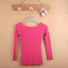 Autumn and Winter Basic Women Sweater Strapless Slash Neck Knitting Sweater Top Thread Slim70058