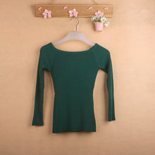 Autumn and Winter Basic Women Sweater Strapless Slash Neck Knitting Sweater Top Thread Slim70058