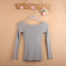 Autumn and Winter Basic Women Sweater Strapless Slash Neck Knitting Sweater Top Thread Slim70058